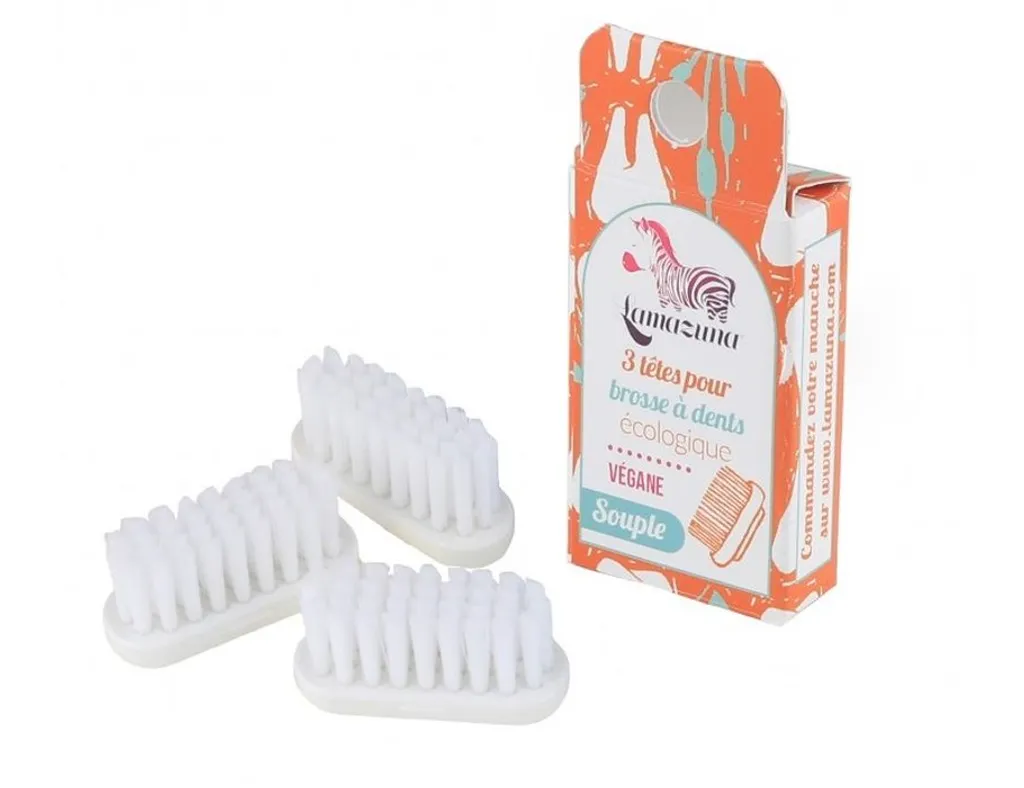 Recharges brosse à dents écologique Lamazuna x3 poils souples nylon