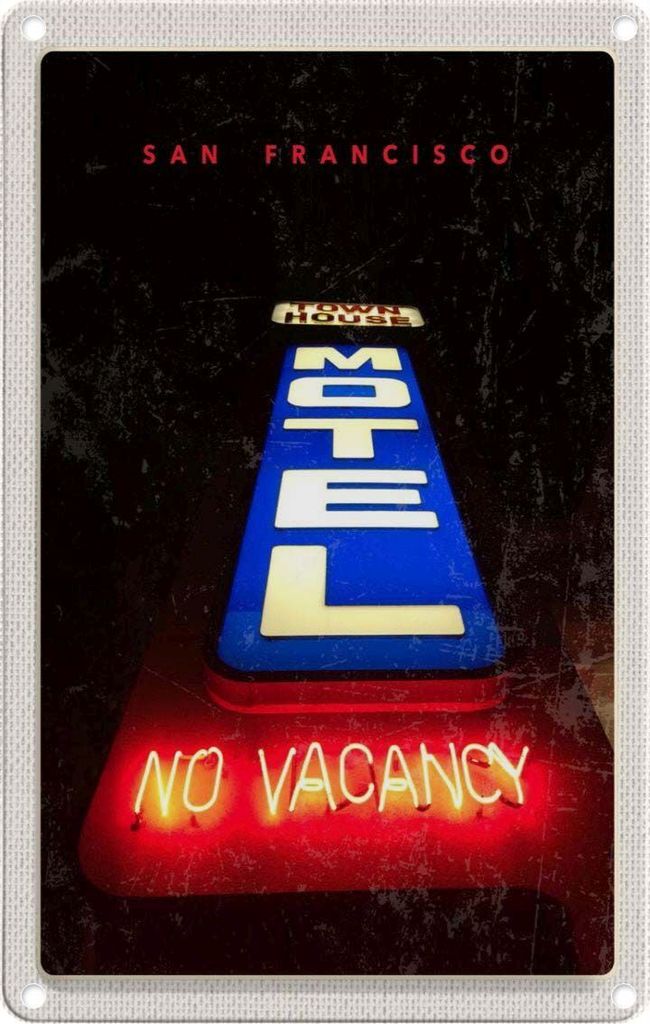 vianmo Blechschild 30x20 cm San Francisco Motel Town House Bildmotiv Reisemotiv Abenteuer Reisen Urlaub