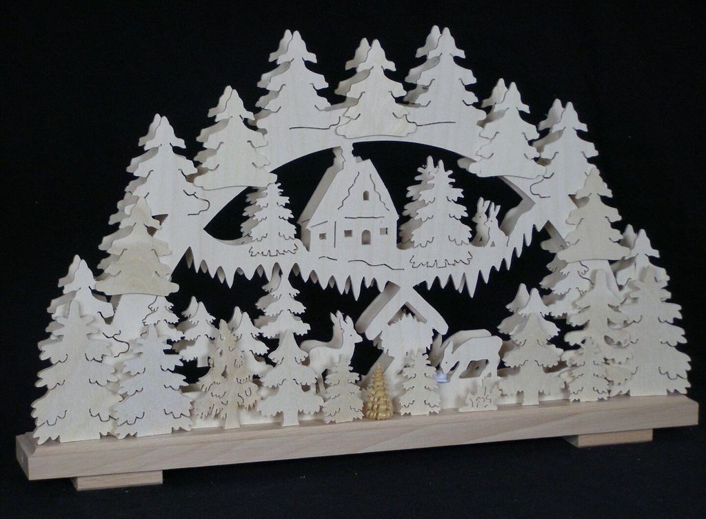 Original Erzgebirgischer Marken Schwibbogen Lichterbogen 50 x 31 cm S50-B_168