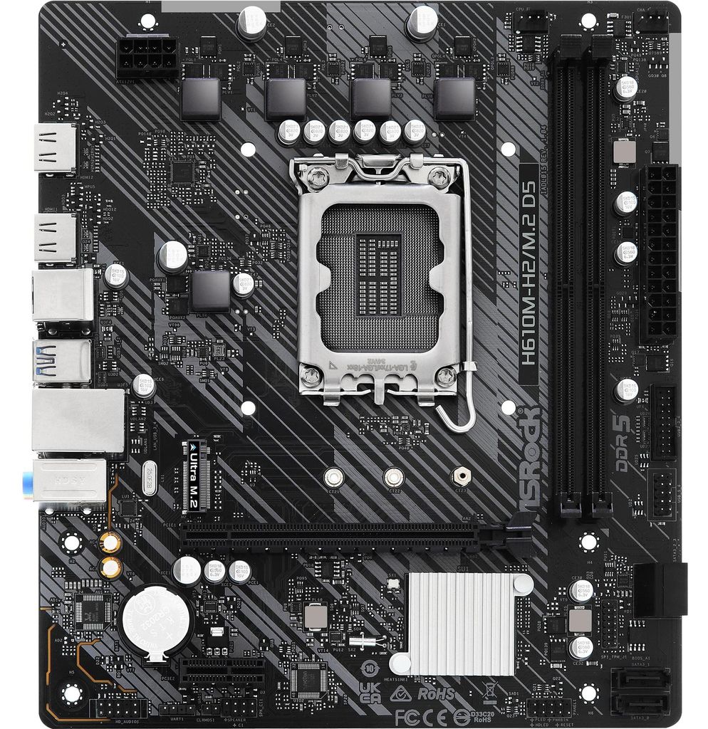 ASRock H610M-H2/M.2 D5 Intel H610 1700 Micro ATX 2 DDR5 2 HDMI GB LAN PCIe4 1x M.2