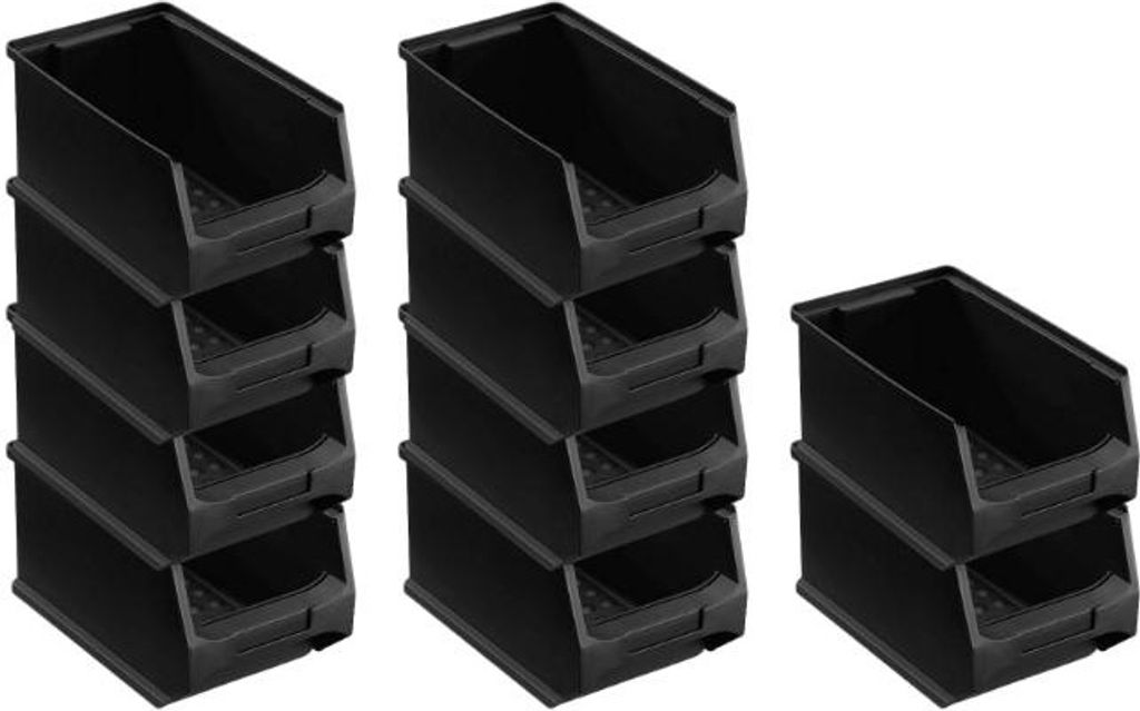 SparSet 10x Leitfähige Sichtlagerbox 3.0 | HxBxT 12,5x14,5x23,5cm | 2,8 Liter | ESD, Sichtlagerbehälter, Sichtlagerkasten, Sichtlagerkastensortim...