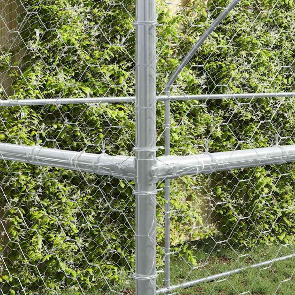 (Robust Möbel) Hundekäfig mit Speicher 4 pcs - Montage erforderlich - Silber 8 x 2 x 2 m Stahl - CL756676 - Sonstiges Hundezubehör