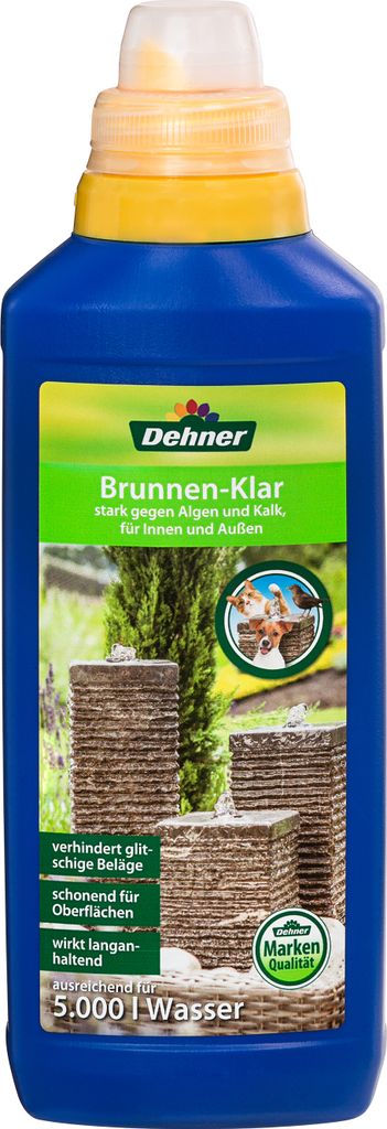 Dehner Brunnen-Klar, gegen Algen und Kalk in Zierbrunnen, Langzeitwirkung, 500 ml
