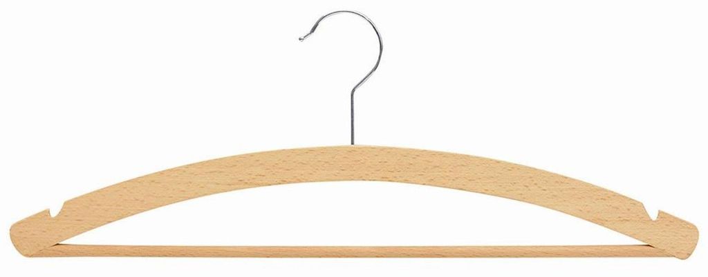 Holz-Kleiderbügel mit Steg 42 cm 3er-Pack mit Steg und Produktbild 