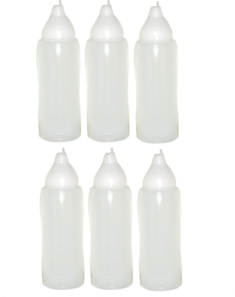 6 transparente Quetschflaschen 750 ml tropffrei Ketchupflaschen Senfflasche Mayonaiseflasche