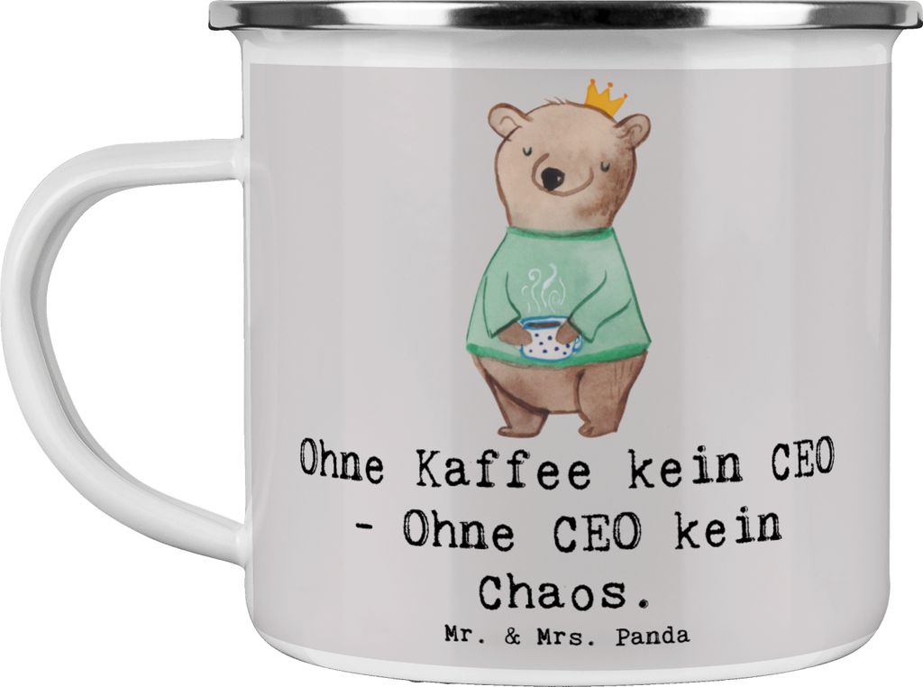 Mr. & Mrs. Panda Teebecher CEO ohne Chaos - Grau Pastell - Geschenk, Berufsliebe, Führungskraft, Teetasse, Humor, Geschäftsstrategie, Kaffeepott,...
