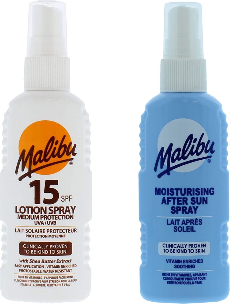 Malibu SPF15 Spray 100ml + After-Sun Spray 100ml