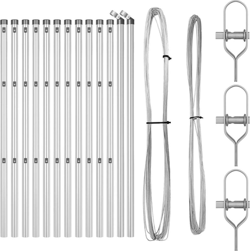 Möbel Zaunpfosten 13 Stück Ø32 mm 120 cm galvanisierter Stahl - Zaunzubehör 42004223