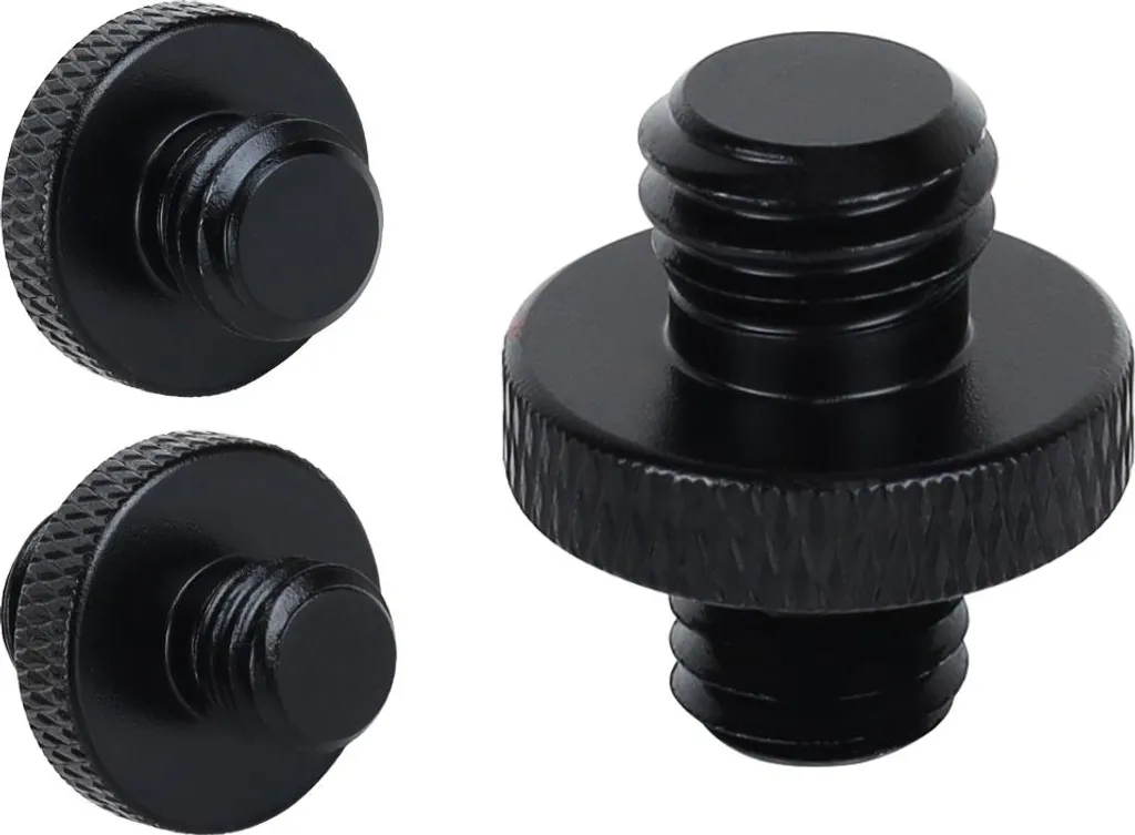 Adaptateur fileté 3/8 vers M8 robuste en métal noir 18 mm pour support