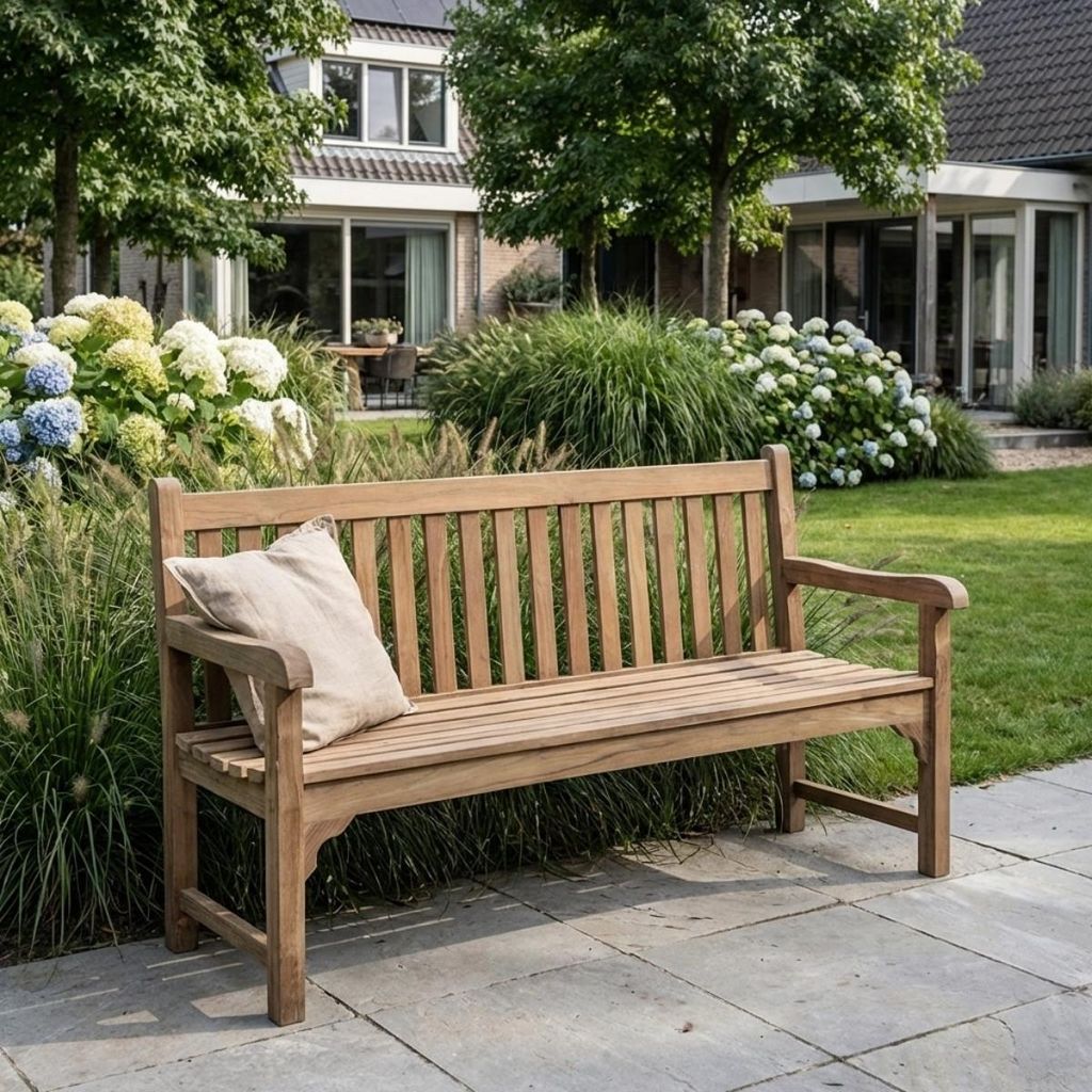 Gartenbank Natur - Teakholz - 120cm - Gartenbank Java - Giga Meubel