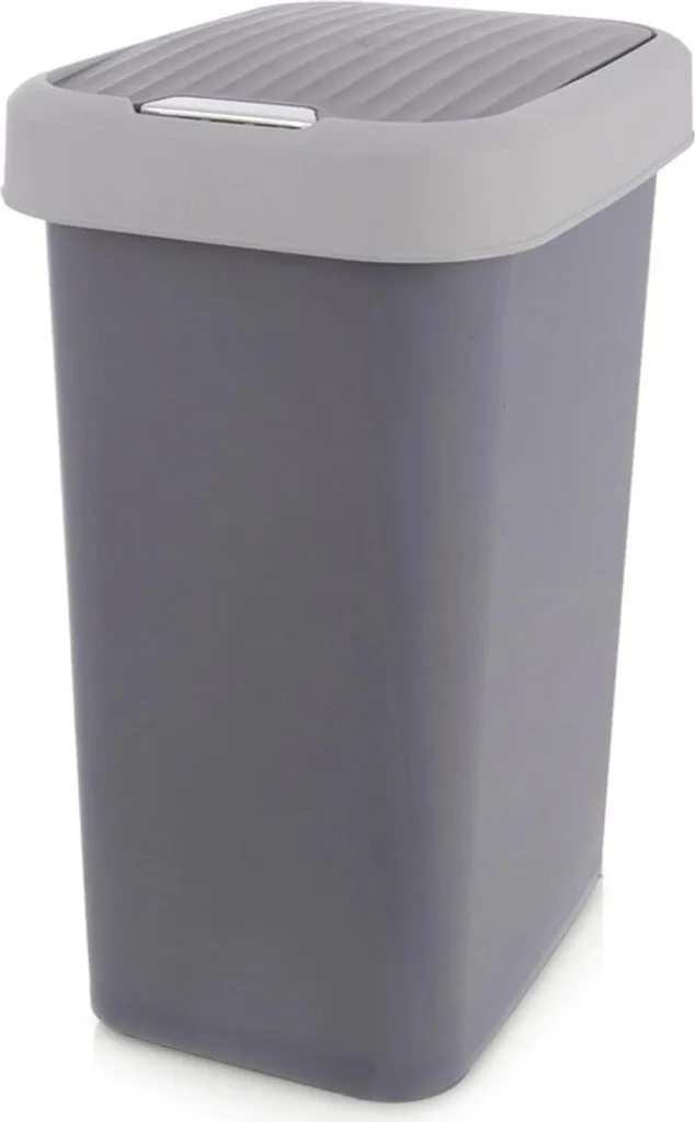 Poubelle de Cuisine 25L Grise à Couvercle Basculant en Plastique Robuste