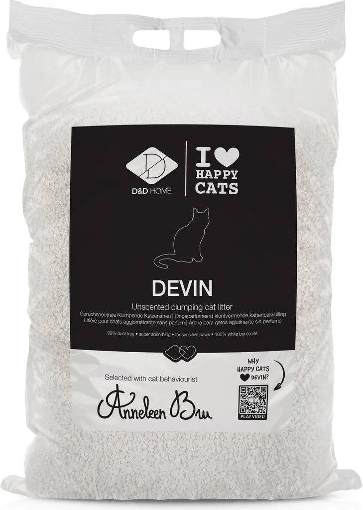 Litière agglomérante pour chat Devin I Love Happy Cats haut de gamme