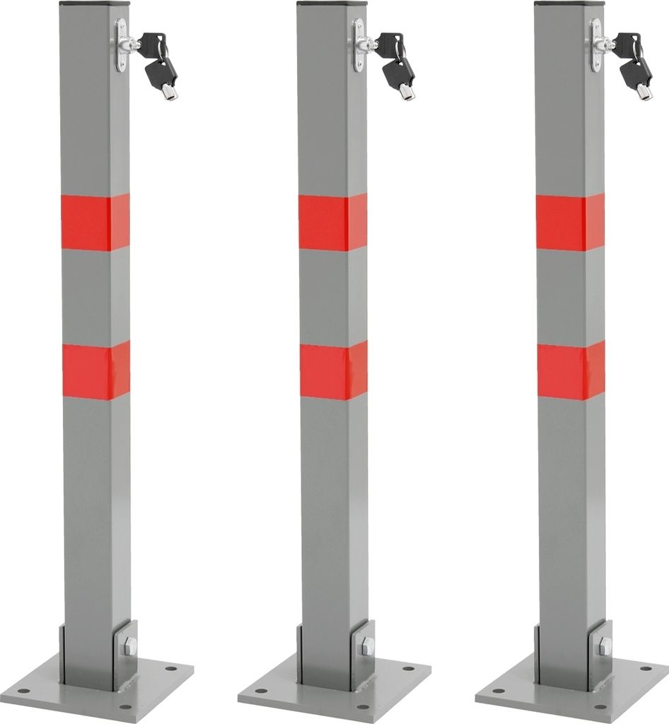 Schranke-Set 70cm rot-weiß 3 Stück Stahl