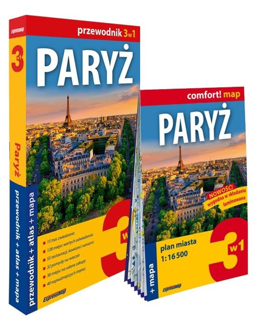 Paryż 3w1: przewodnik + atlas + mapa Zdjęcie produktu 