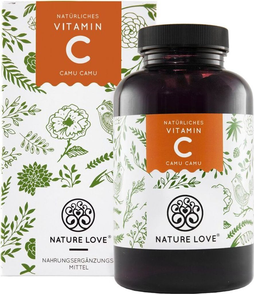 Nature Love Natürliches Vitamin C aus Camu Camu Extrakt | 120 Kapseln | 4 Monatsvorrat | ohne Zusätze | vegan