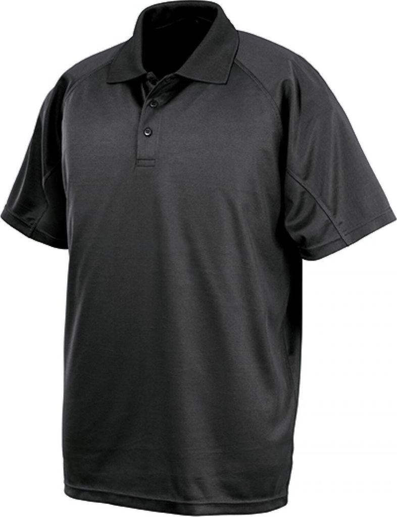 SPIRO S288X | Herren Performance Aircool Polo, Polyester eye-bird-Mesh - Farbe: Black - Größe: L