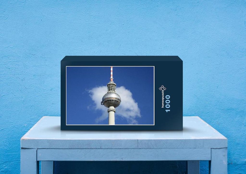 hansepuzzle 50572 - Fernsehturm Puzzle, 1000 Teile, Reisen, 60,0 x 46,0cm mit hochwertiger Aufbewahrung, Kartonbox und wiederverschließbarem Beutel