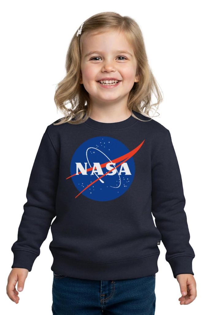 Spreadshirt NASA Classic Logo Kinder Premium Pullover, 146/152 (10 Jahre), Navy
