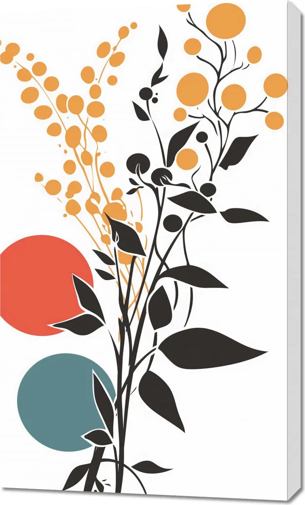 Grand Tableau Floral 60 x 100 cm Vie Florissante aux Couleurs Vives