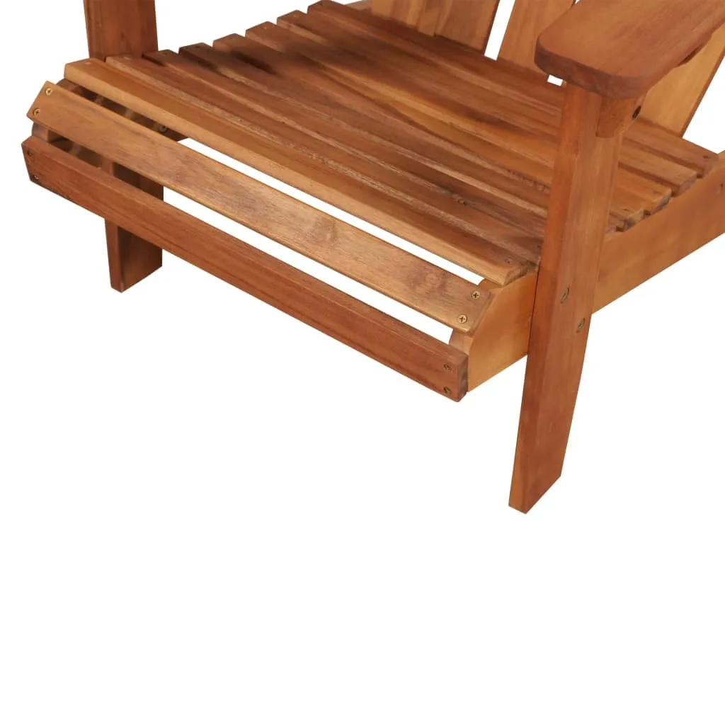Siège de détente Adirondack extérieur bois massif pour balcon et piscine