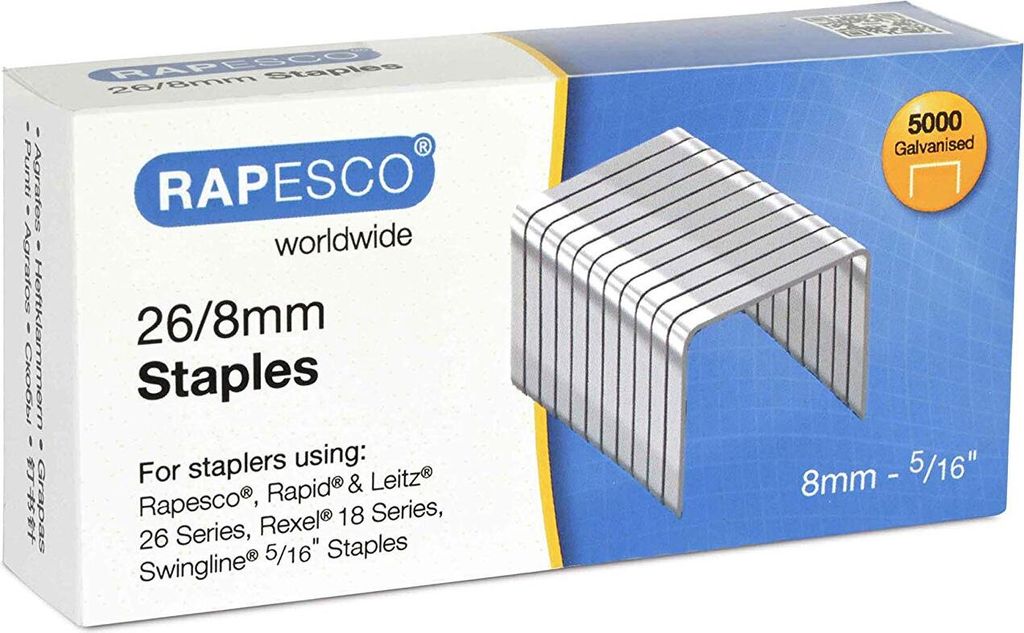 RAPESCO Heftklammern 26/8 mm verzinkt 5.000 Stück