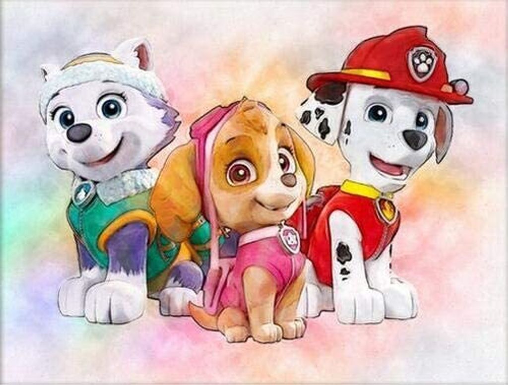 DIY Paw Dog Patrol 5D Diamant Malerei Kits, Vollbohrer Kristall Strass Stickerei Kreuzstich Kunst Handwerk Hause Wanddekoration (30 * 40 cm)