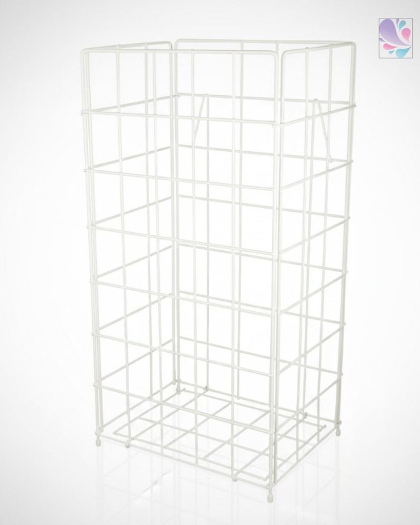 Papierkorb, Drahtgitter-Abfallbehälter Stahlblech, 60 Liter, zum Hängen und Stellen, faltbar