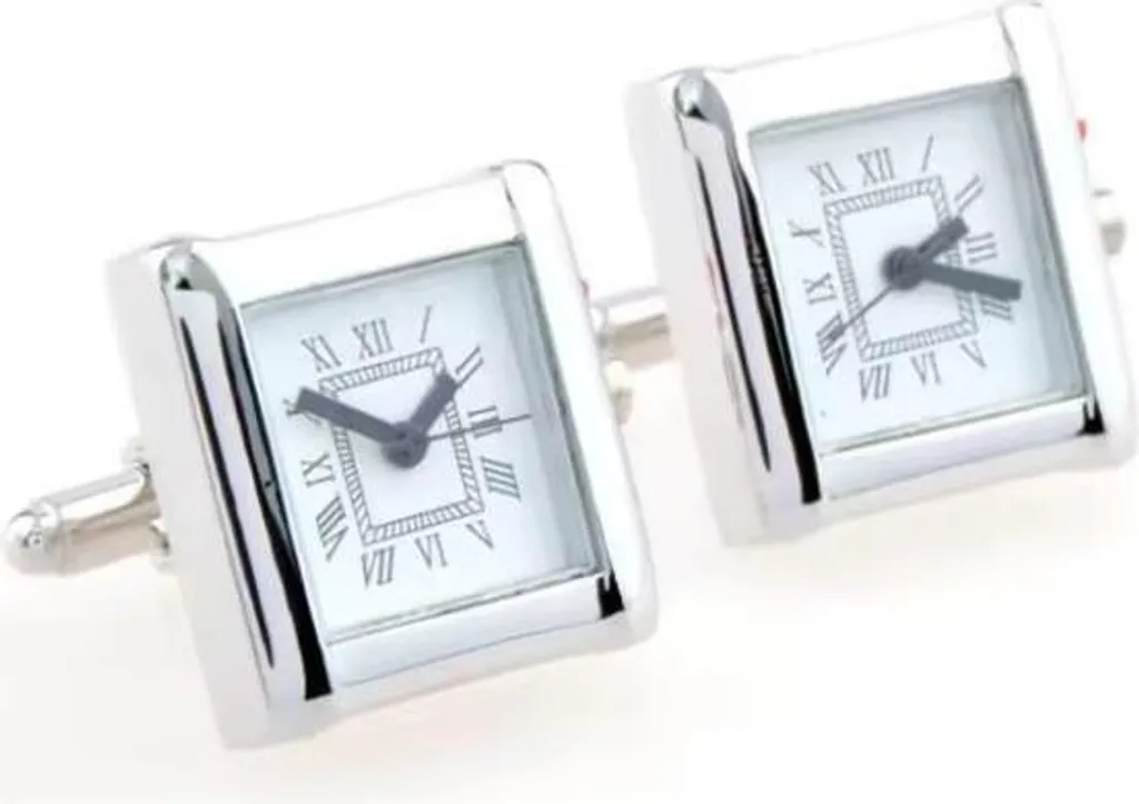 Paire de boutons de manchette cadran montre noir pour chemise homme