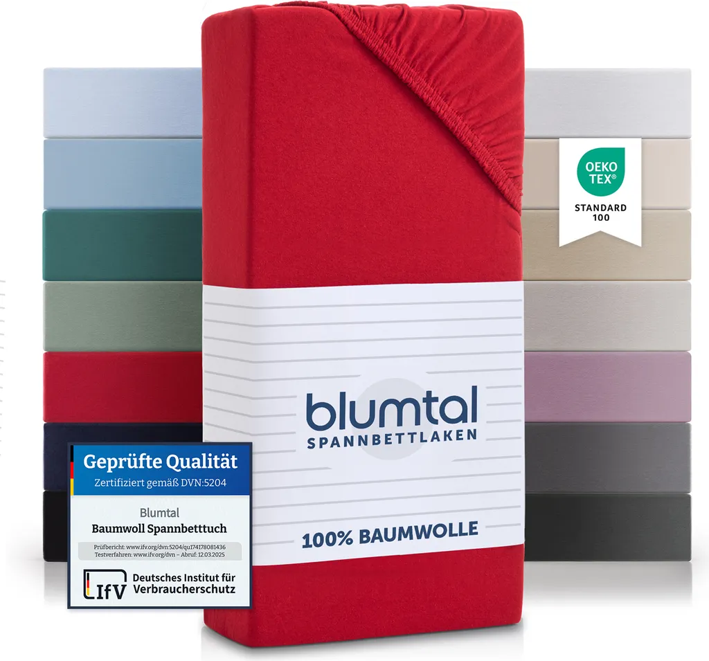 Recensione Blumtal Set 2 Lenzuola Jersey 200x200 Cotone Rosso