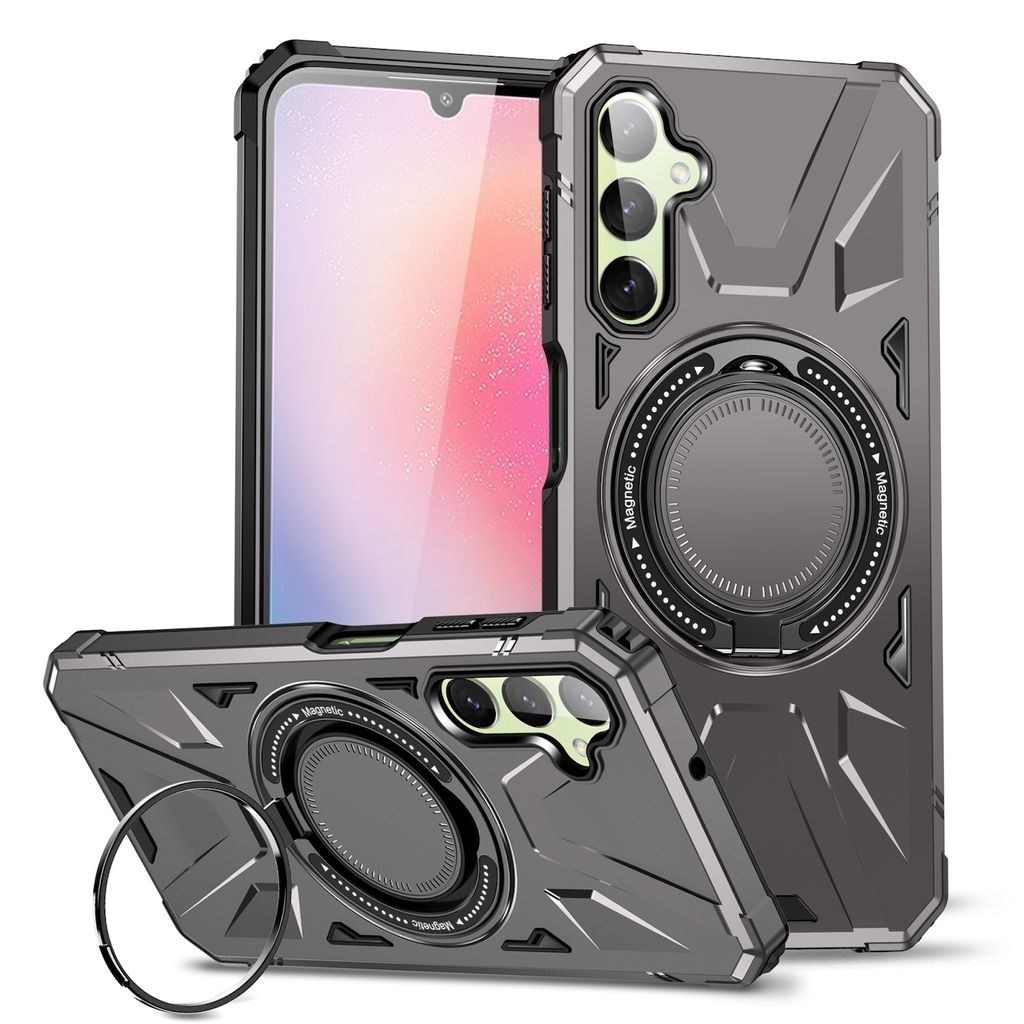 Für Samsung Galaxy A24 4G / A25 5G MagSafe Schock Magnet Ring Schutzhülle Cover Handy Hülle Tasche Case Grau