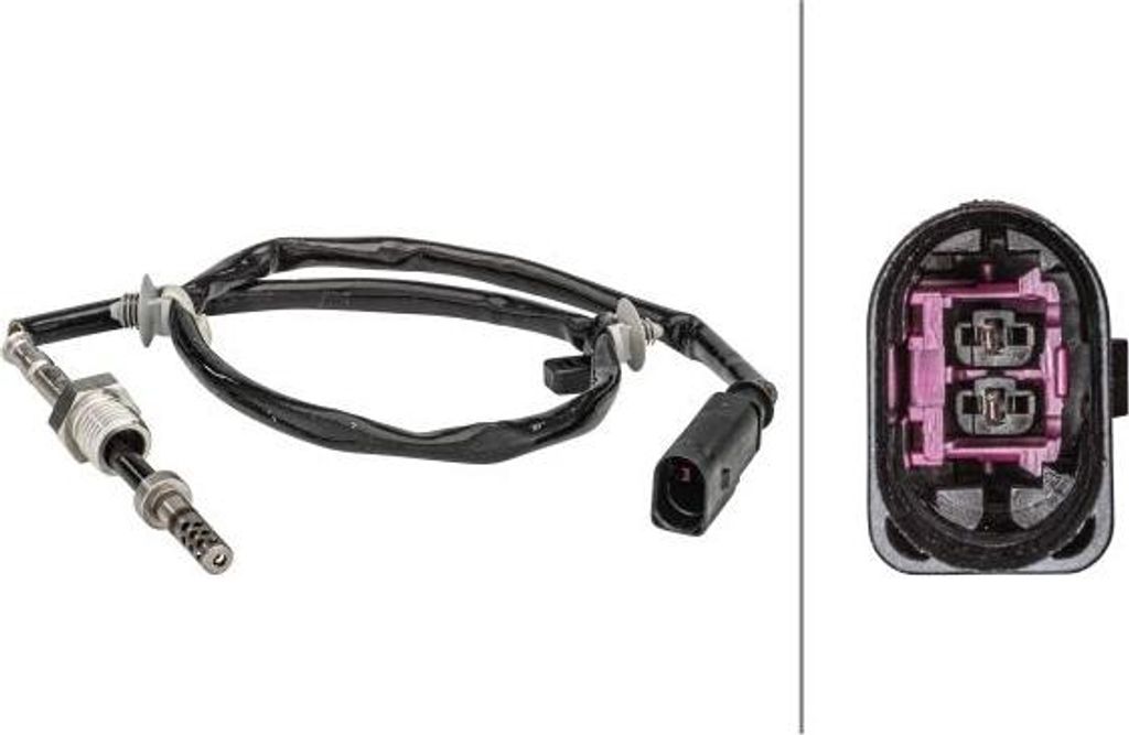 HELLA 6PT 358 181-171 Abgastemperatursensor OE 03L906088BT kompatibel mit A4 8K, A5 8T, A5 8F, Q5