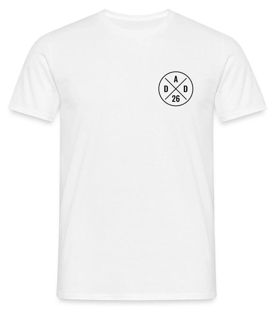 Spreadshirt Dad 2026 Modernes Papa Logo Geschenk Männer T-Shirt, M, Weiß