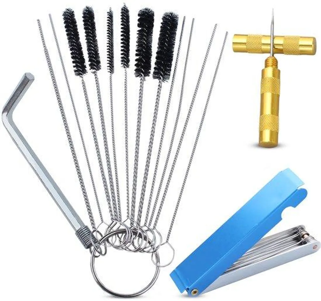 Set de Nettoyage de Gicleur Moto 28 Pièces avec Brosses et Aiguilles