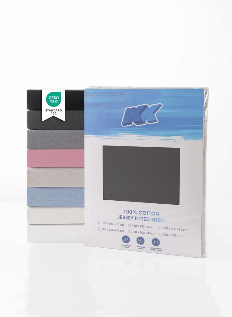 Jersey Spannbettlaken 100% Baumwolle 100x200+30 cm, Produktbild 