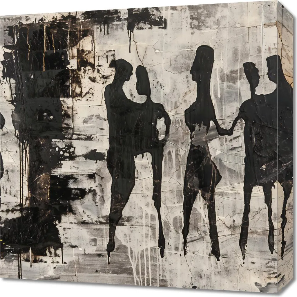 Quadro Moderno 50x50 Persone Grigie | Arte Astratta Contemporanea
