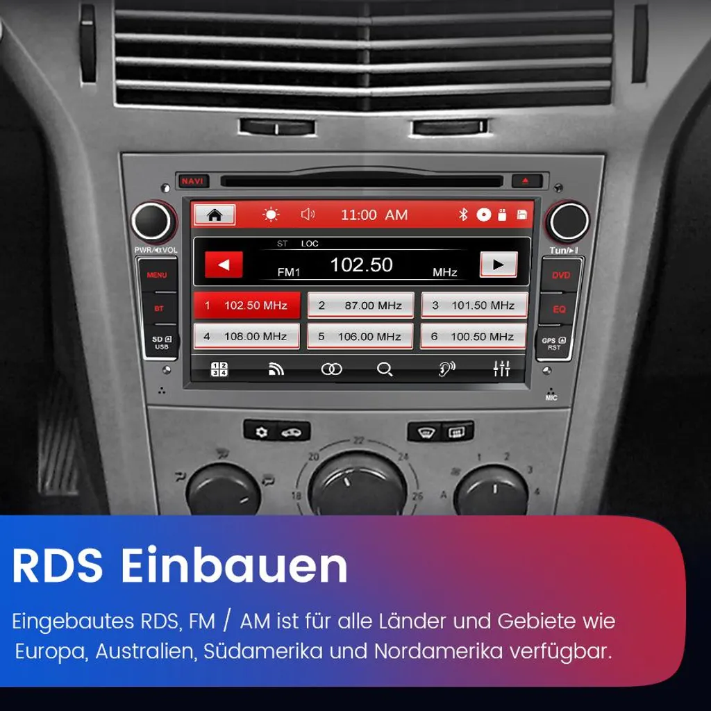 Autoradio tactile 7 pouces avec Bluetooth et commandes au volant pour Opel - 9