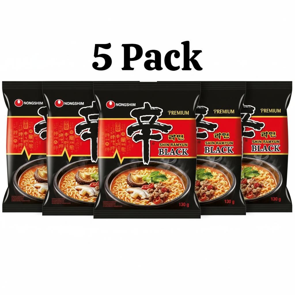 5er-Pack Nongshim Instantnudeln Shin Ramyun Black Premium Produktbild 