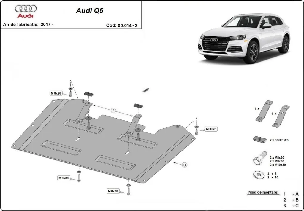 Blindage différentiel Audi Q5 acier - Protection moteur anti-chocs - 3