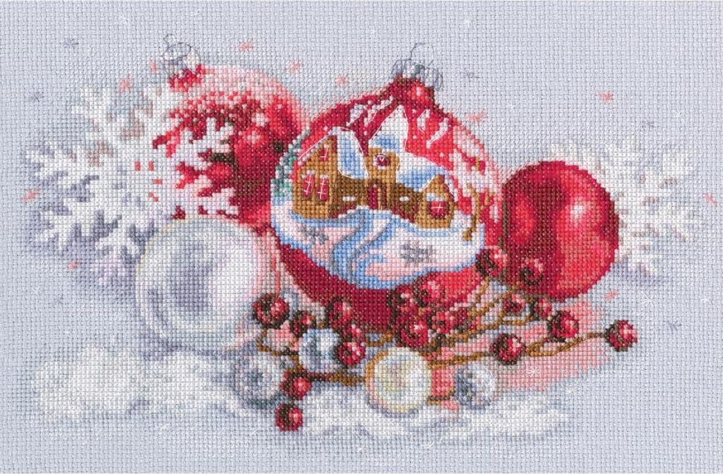 RTO Kreuzstich Set "Weihnachtskugeln", Zählmuster, 29x19cm