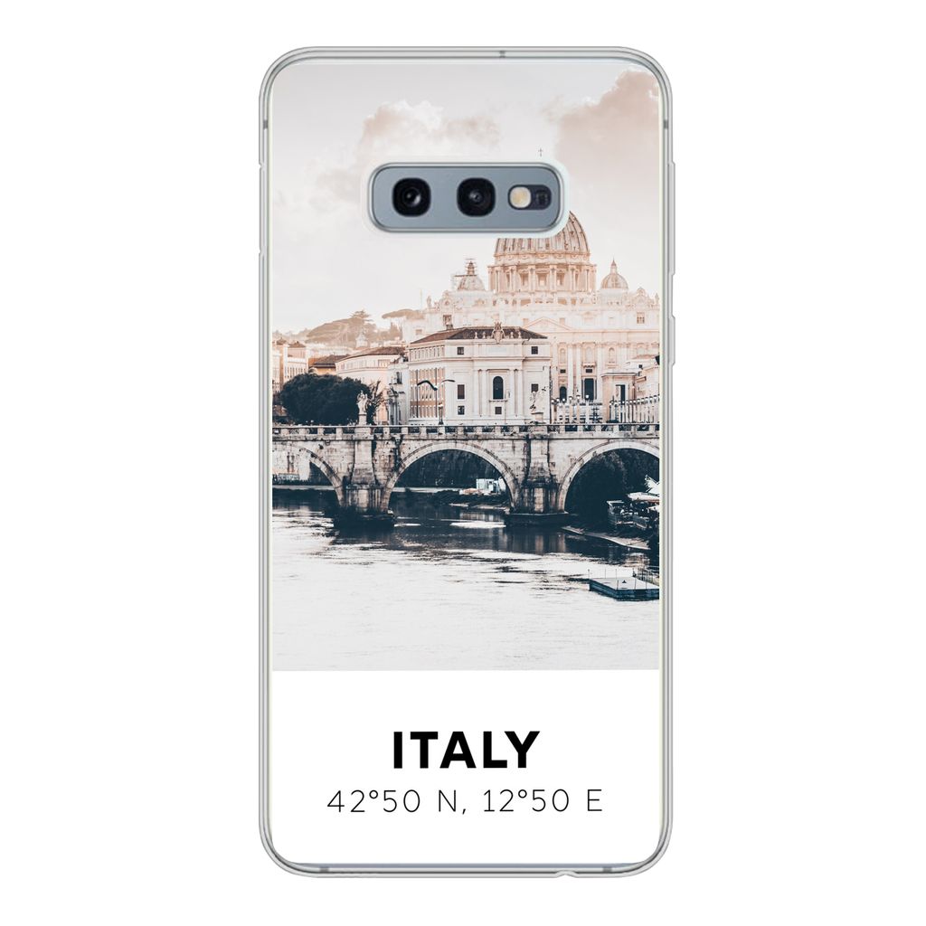 MuchoWow Handyhülle Schutzhülle Hülle für Samsung Galaxy S10e Italien - Brücke - Fluss Silikon Softcase Handy Hülle - Handy