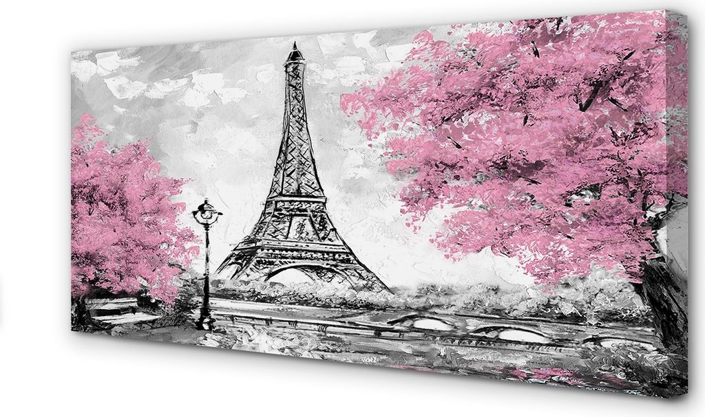 Leinwandbild 100x50 Wandkunst Paris Frühling Baum