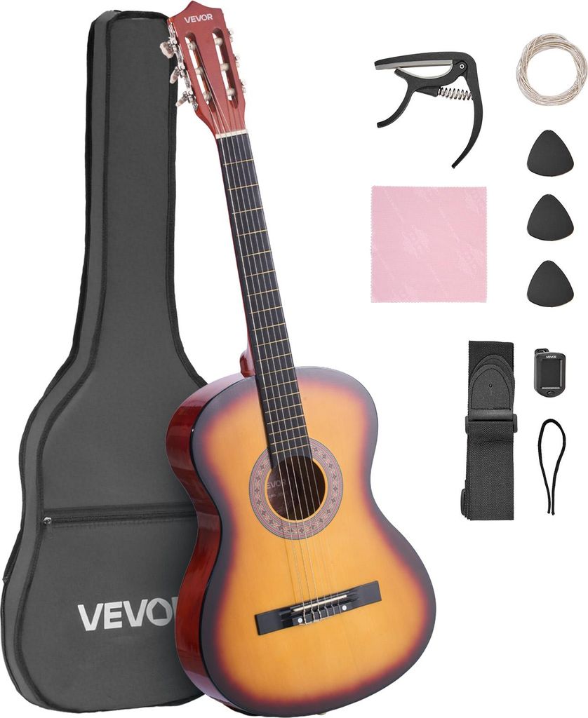 Guitare classique VEVOR, 960 mm, kit de démarrage guitare Image du produit 