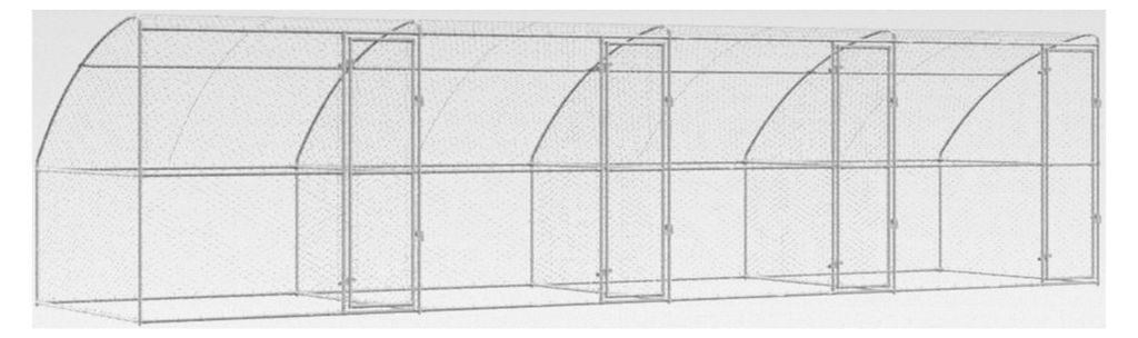 Hundezwinger 4 Teile Silber 8 x 2 x 2 m Verzinkter Stahl, Moderner, minimalistischer Hundezwinger, langlebige Tierunterkunft, sicherer Platz im Freien