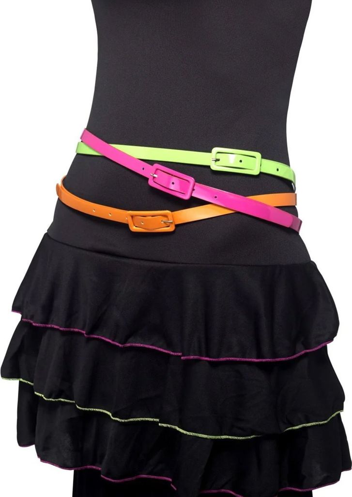 Smiffys Neon-Gürtel, 3 Stück, 80er Stil, Halloween Produktbild 