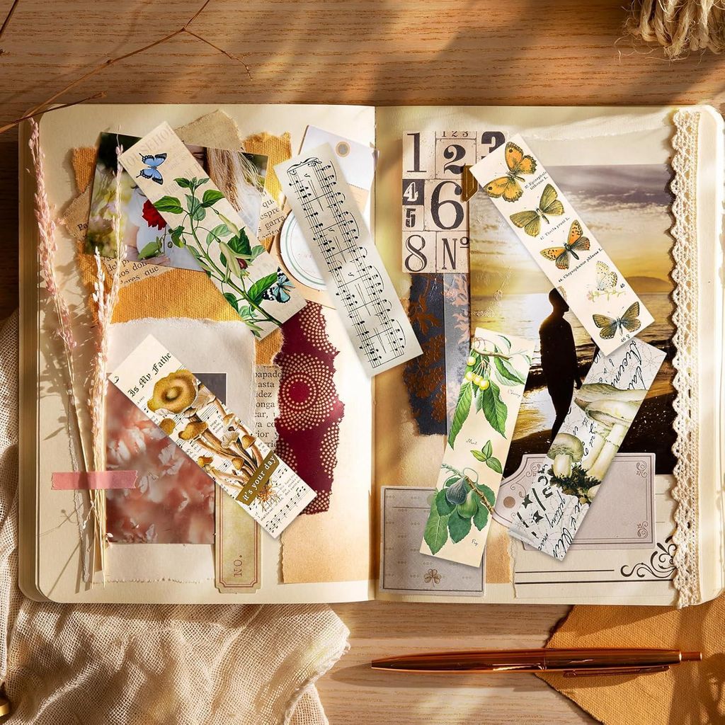 30 Stück Vintage ästhetische Lesezeichen - elegantes Muster Papier Lesezeichen für Bücherliebhaber mit natürlichen Stil Designs
