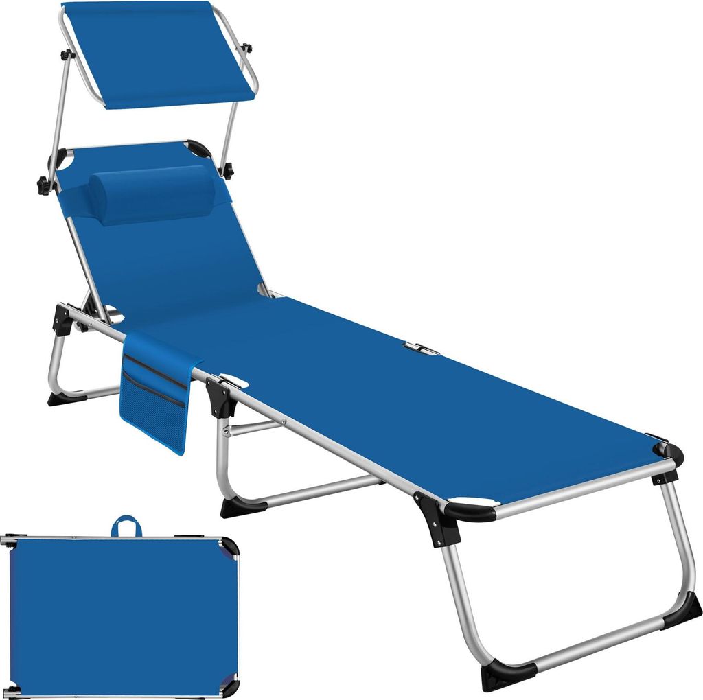 Chaise longue en aluminium Aurelie, rembourrée et pliable - Image du produit 