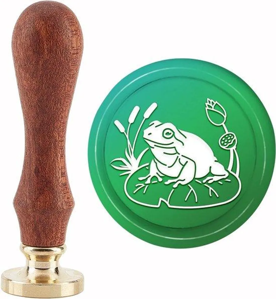 Sceau à cire décoratif avec tête en laiton amovible et manche en bois