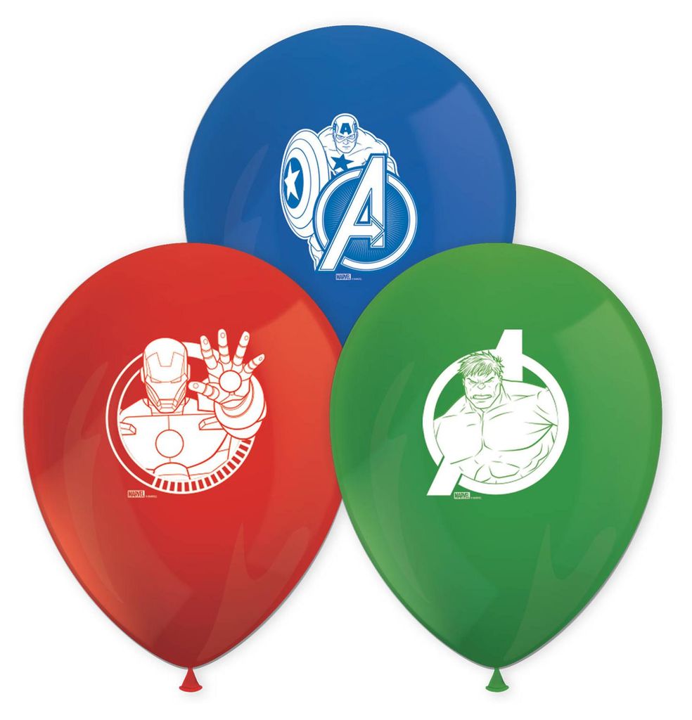 Avengers latexballonnen, mix, 28 cm, 8 stuks. Productafbeelding 