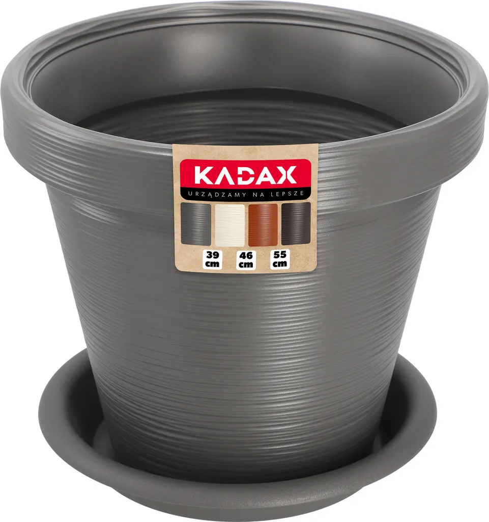 KADAX Pot de fleurs Cieza 46cm anthracite en plastique haute qualité