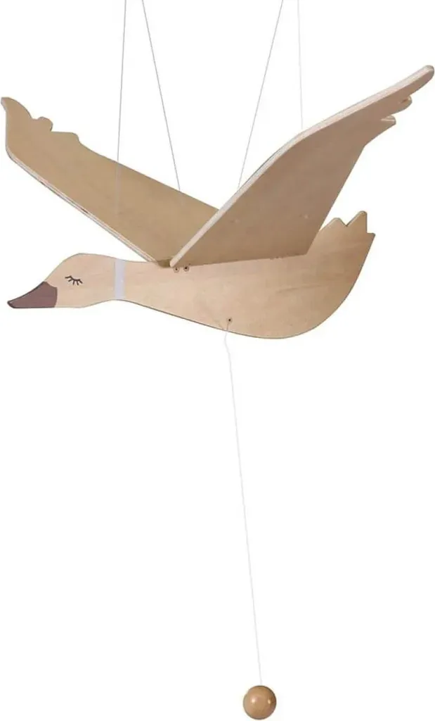 Oie décorative bois ailes mobiles - Idée cadeau déco nature unique